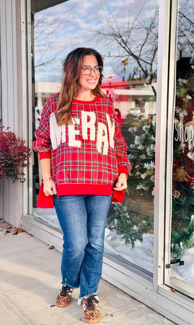 Merry Plaid  Pullover