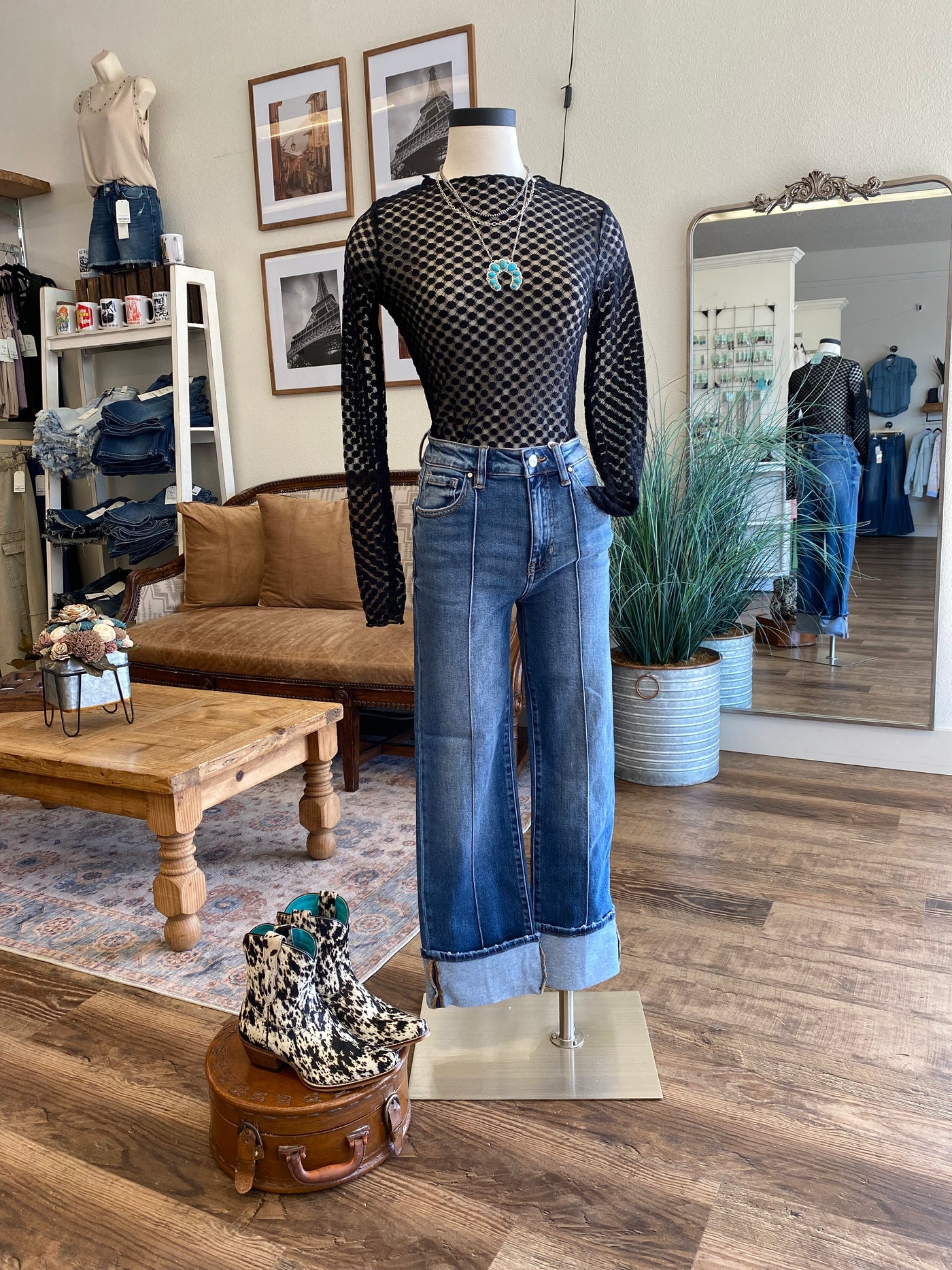 Swiss Dot Mesh Top