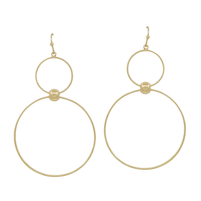 Double Circle Drop Earrings