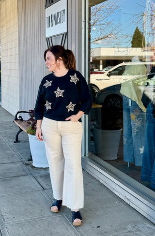 Hensley High Rise Cropped Wide Legged Jean