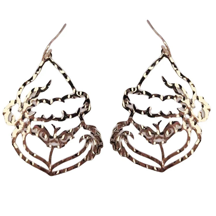 Gold Grinch Earring