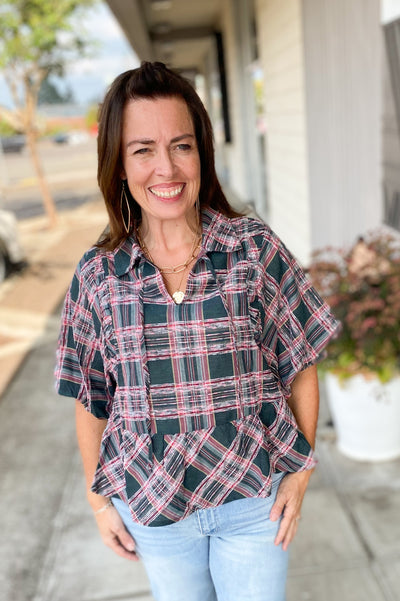 Honey Plaid Top