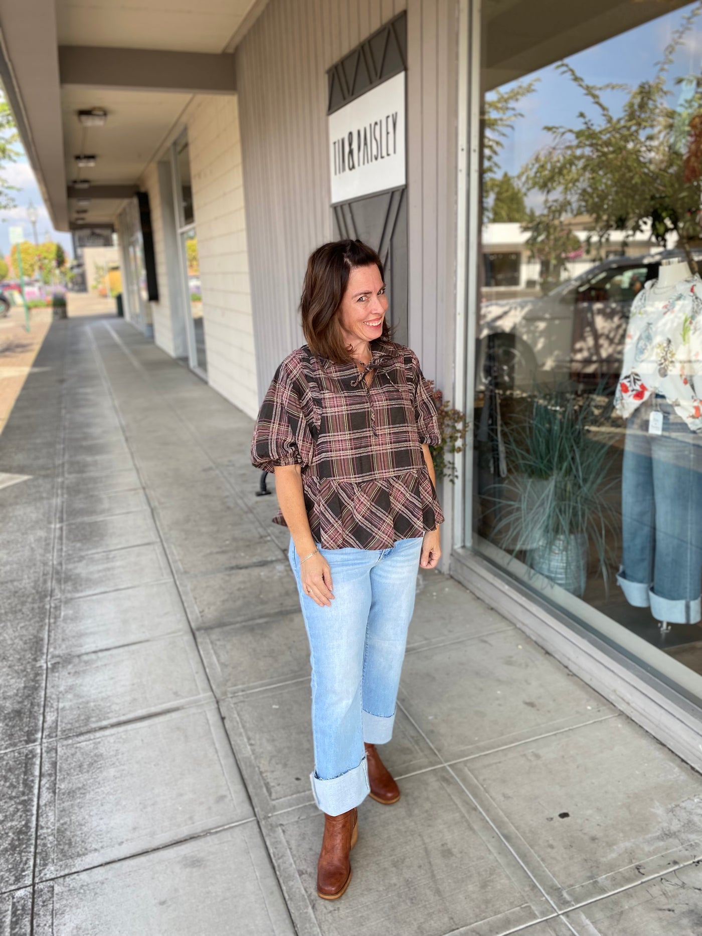 Honey Plaid Top