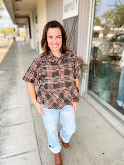 Honey Plaid Top