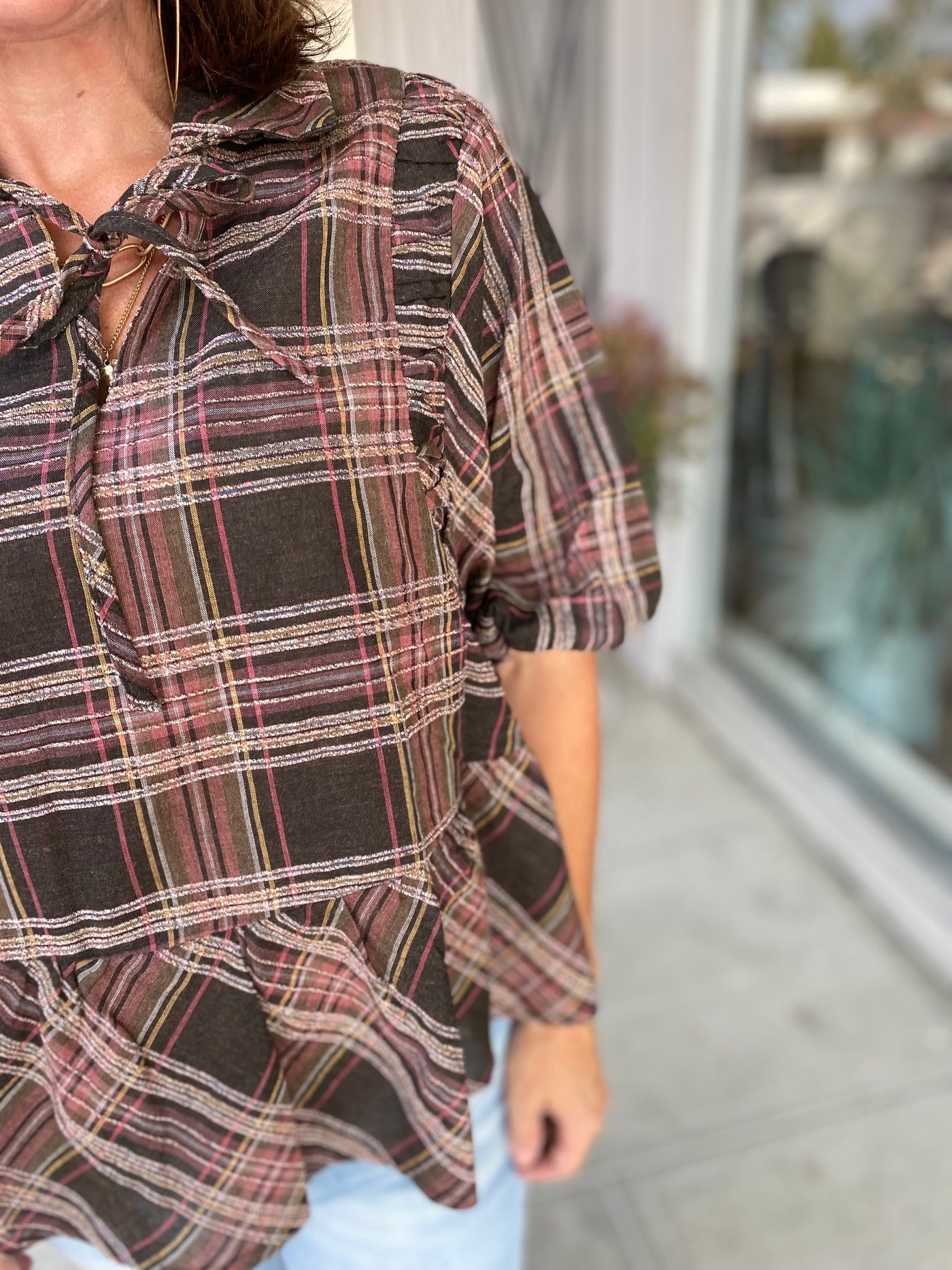 Honey Plaid Top