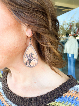 Giddy Up Wooden Earrings