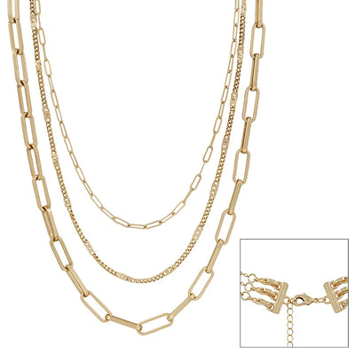 Matte Layering Necklace Gold