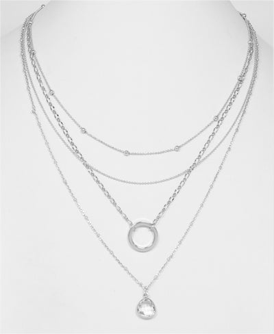 Stone Charm Multi Layered Necklace