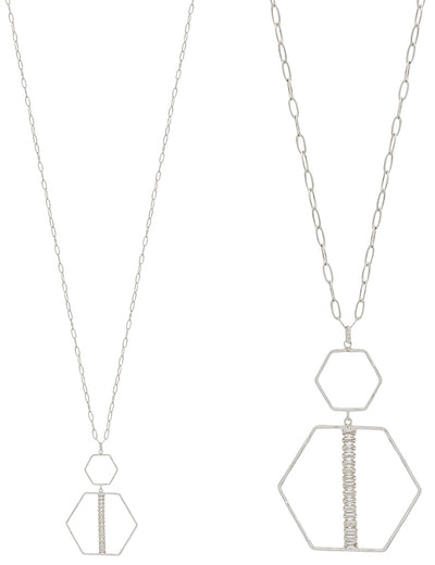 Double Hexagon Necklace