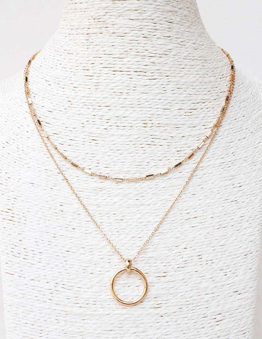 Gold Beaded Chain Necklace