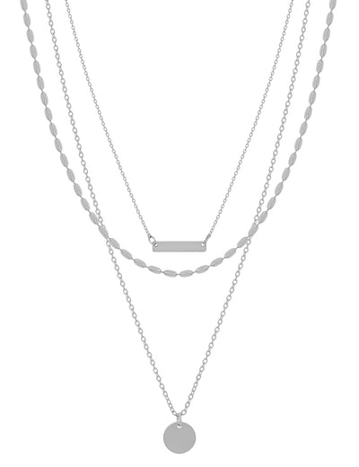 Triple Layered with Bar Charm Necklace