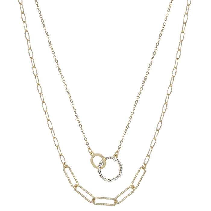 Linked Pendant Layered Necklace