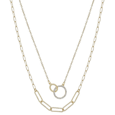 Linked Pendant Layered Necklace
