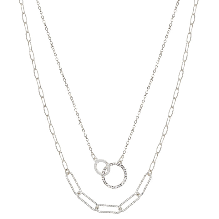 Linked Pendant Layered Necklace