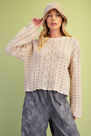 Sage Eyelet Sweater