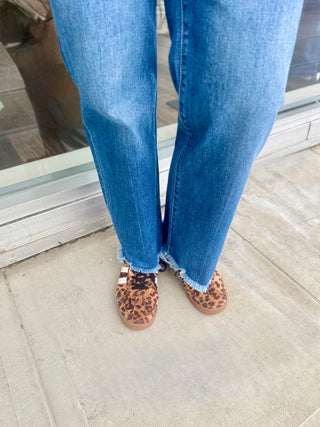 Sundown high rise tummy control straight leg jeans with raw hem