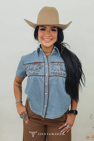 Western Babe Denim Top
