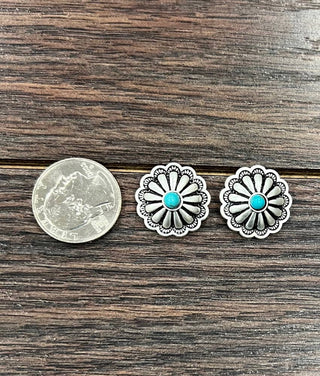Concho Turquoise Stud Earrings