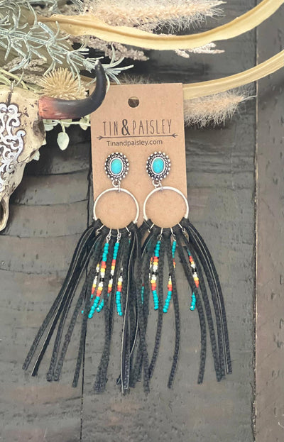 Leather Fringe Earrings