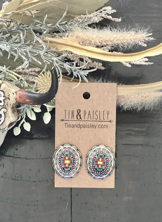 Buckeroo Inlay Beaded Earrings