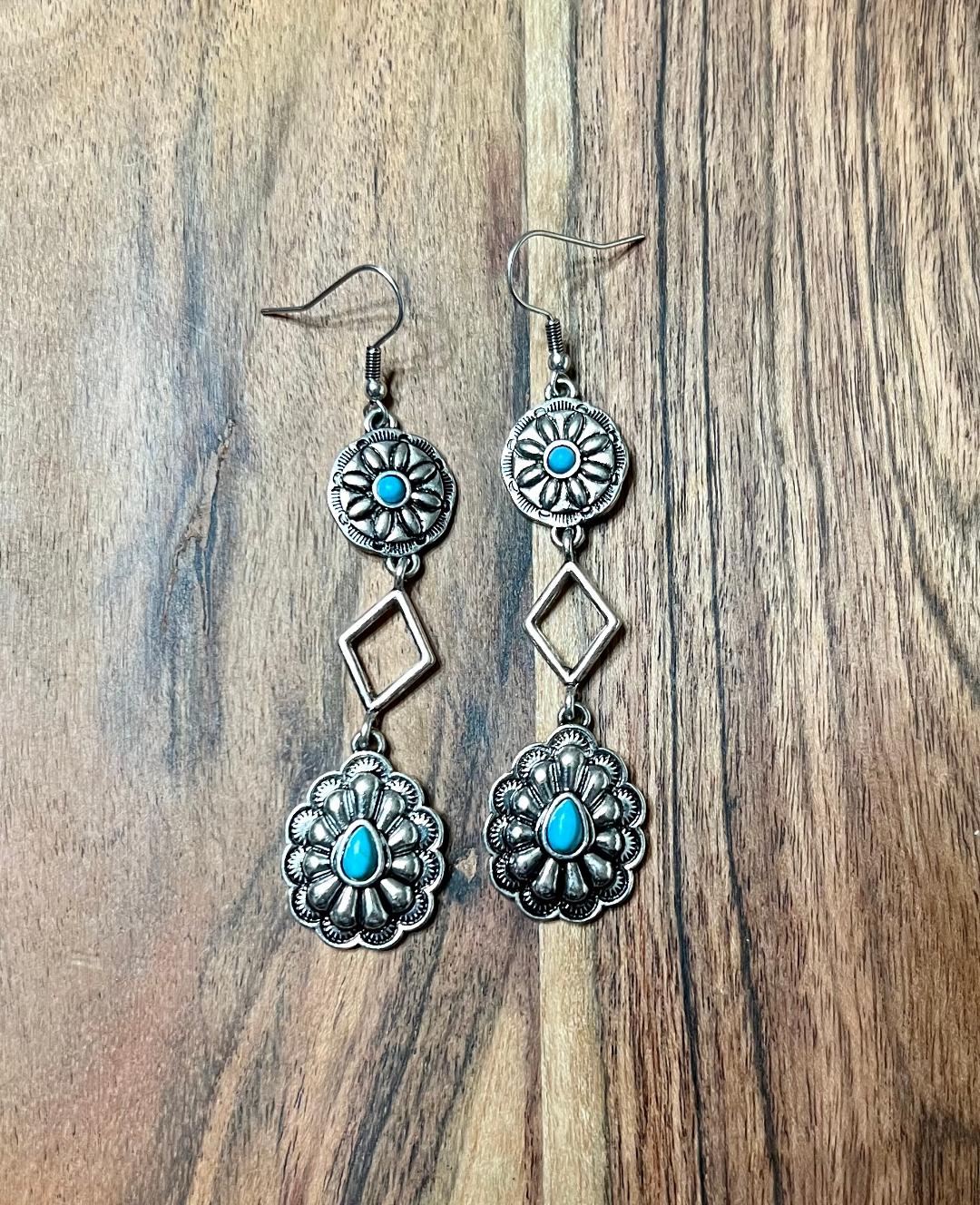 Concho Drop Earrings