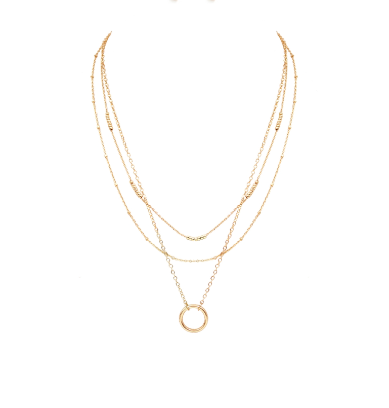 Triple Layered Thin Chain Necklace