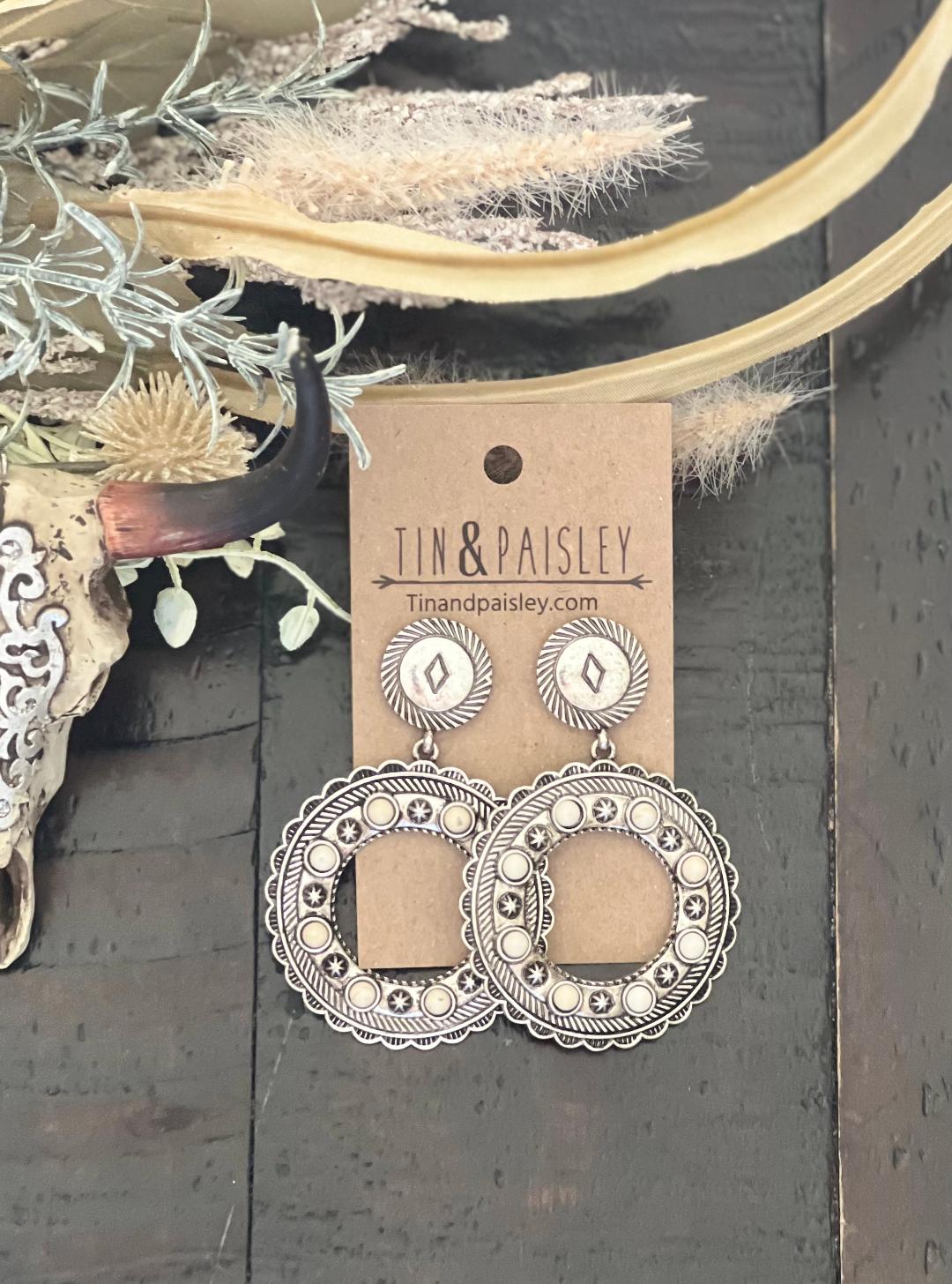 Circle Stone Earrings