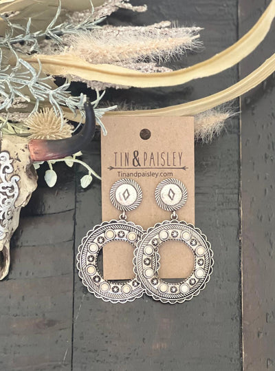 Circle Stone Earrings