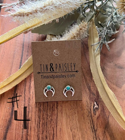 Silver And Turquoise Small Studs
