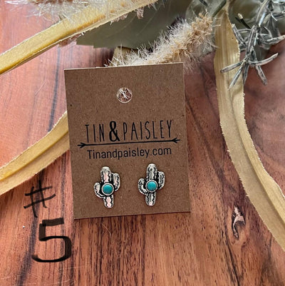 Silver And Turquoise Small Studs