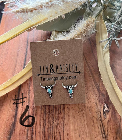 Silver And Turquoise Small Studs