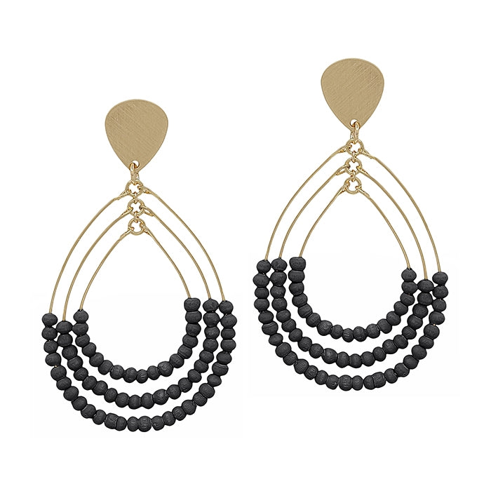 Drop Three Beads Earrings