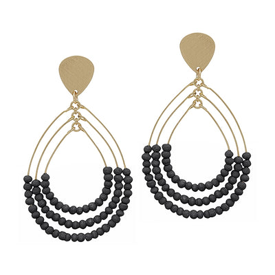 Drop Three Beads Earrings