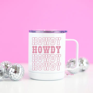 Howdy rodeo pink Travel Mugs