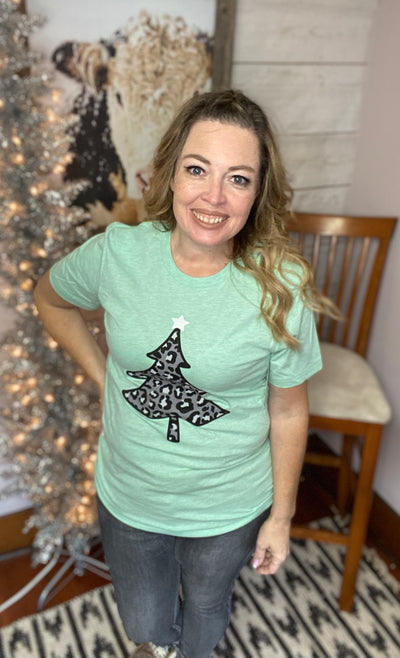 Black Leopard Christmas Tee