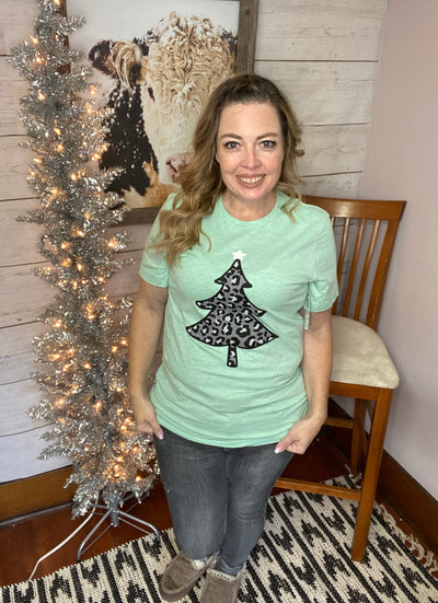 Black Leopard Christmas Tee